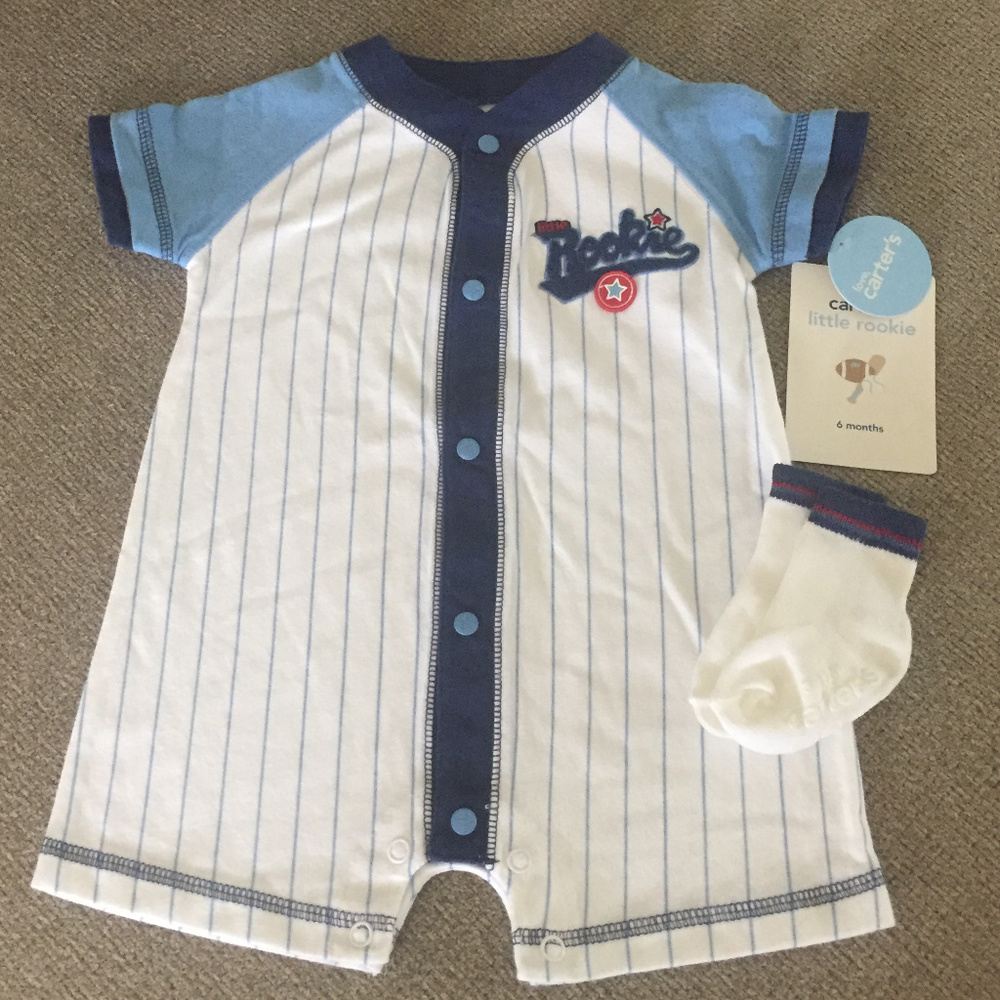 Carter's Little Rookie Romper/Matching Socks